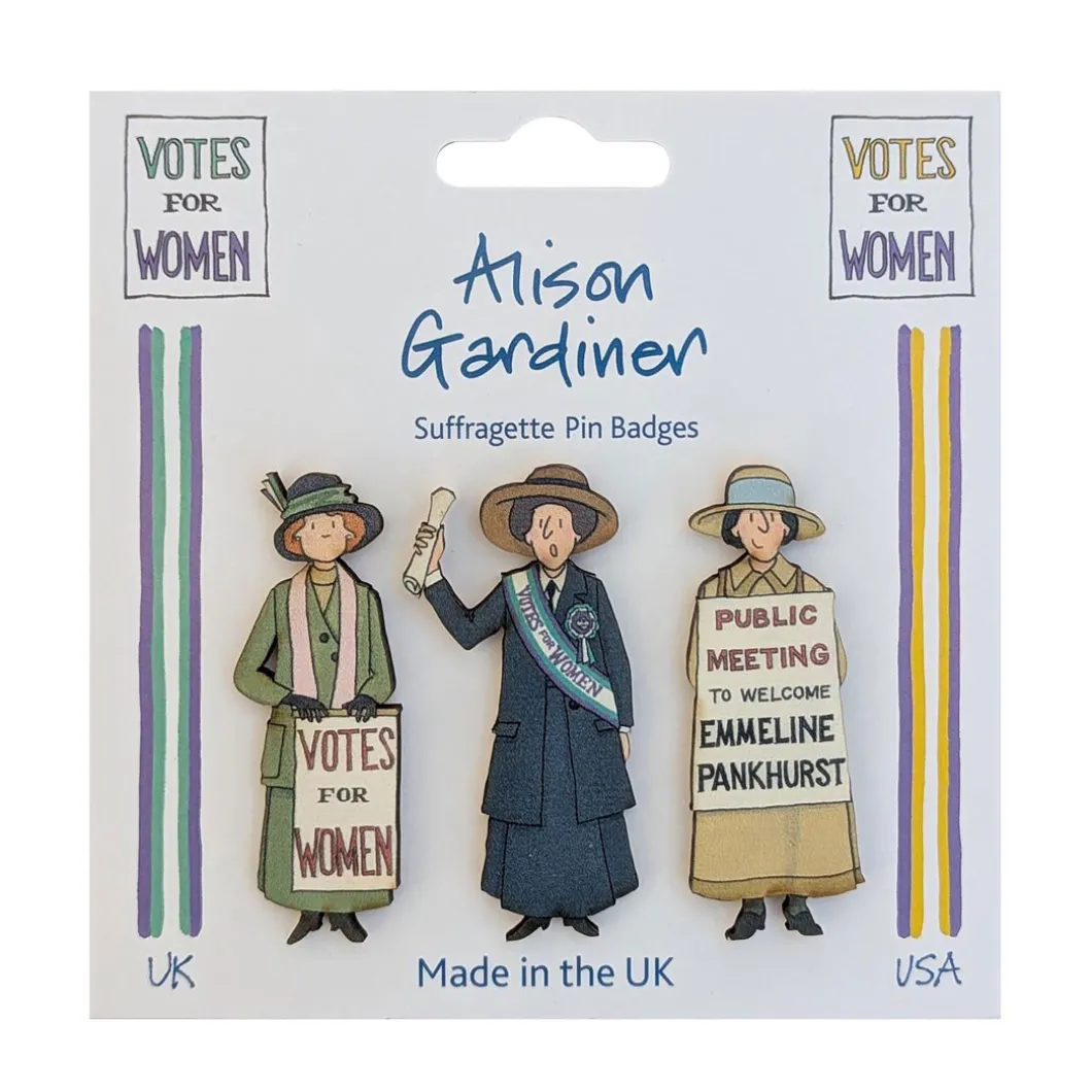 Suffragette UK Set of 3 Pin Badges